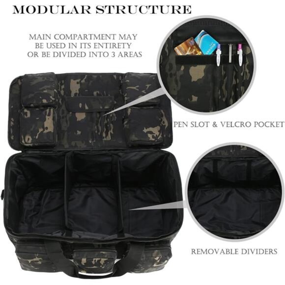 Military Duffel Bag 50L Gym Bag for Men Convertible Weekend Backpack - Picture 2 of 6